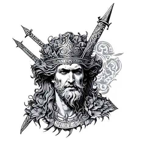 something that represents a person who is a fool, wise, loving and a ruler tattoo design idea