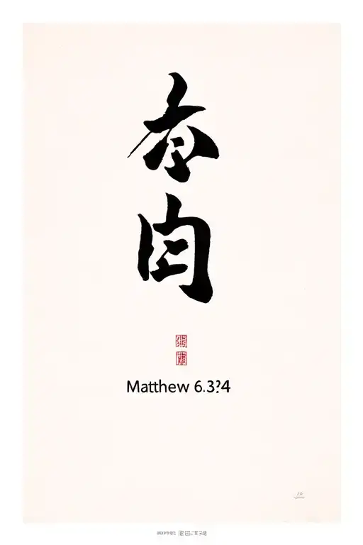 japanese kanji with the bible verse matthew 6:34 tattoo design idea