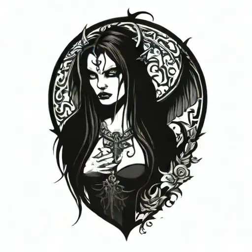 Demoness tattoo design idea