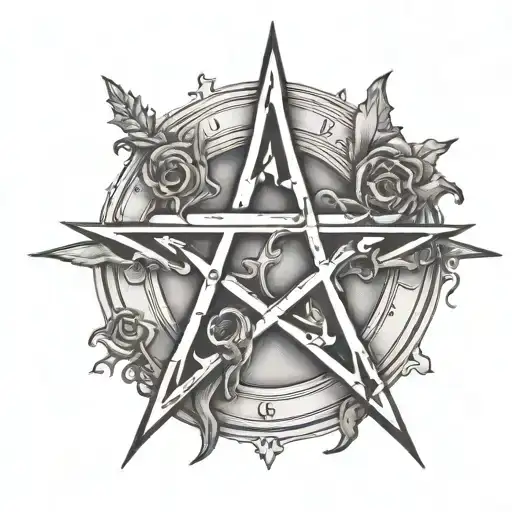 pentagram with name morgan tattoo design idea