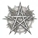 pentagram with name morgan tattoo design idea