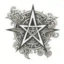 pentagram with name morgan tattoo design idea