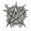 pentagram with name morgan tattoo design idea