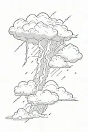 Lightning bolt and cloud filled sky tattoo design idea