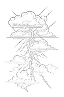 Lightning bolt and cloud filled sky tattoo design idea