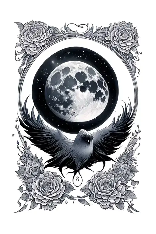 This image can be metaphorical and symbolic. Probably, we are talking about an unusual and mysterious description, where Luna Ol tattoo design idea