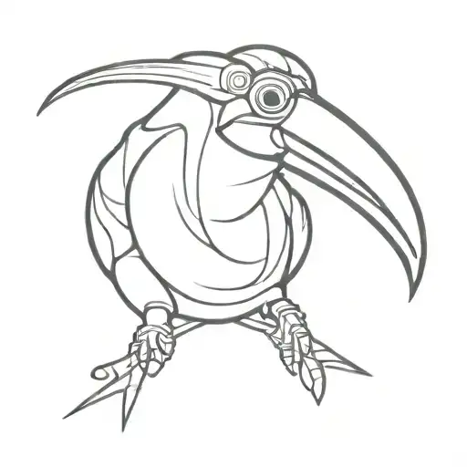 bull with Guinness toucan perched tattoo design idea