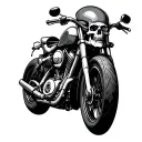 motorcycle hidden in skeleton tattoo design idea