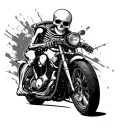motorcycle hidden in skeleton tattoo design idea