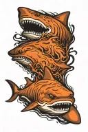 shark swimming tattoo design idea