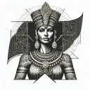 egiptian isis godess tattoo design idea