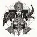 egiptian isis godess tattoo design idea