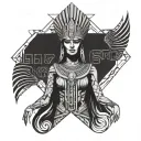 egiptian isis godess tattoo design idea