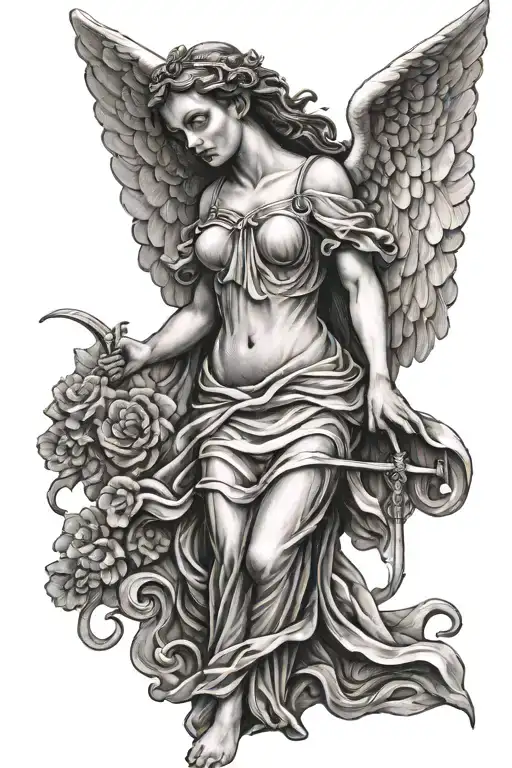 Biblically Accurate Angel tattoo design idea