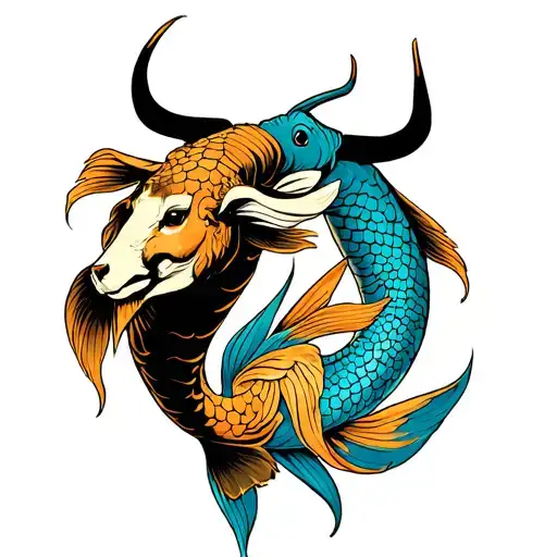 pisces and taurus protecting pisces tattoo design idea