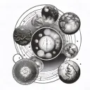 moon phases going vertical, aries zodiac sign, Aries constellation  tattoo design idea