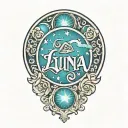 luna name tattoo tattoo design idea
