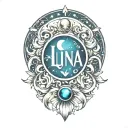 luna name tattoo tattoo design idea