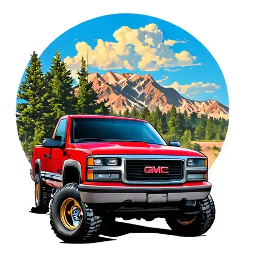 1996 gmc sierra extended cab driving tattoo design idea