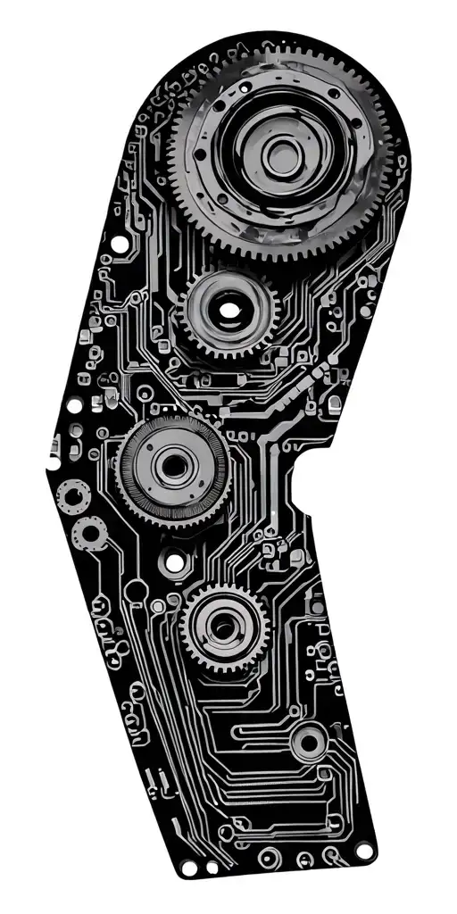 pcb schematic with gears tattoo design idea