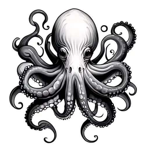 Japanese Style Octopus tattoo design idea