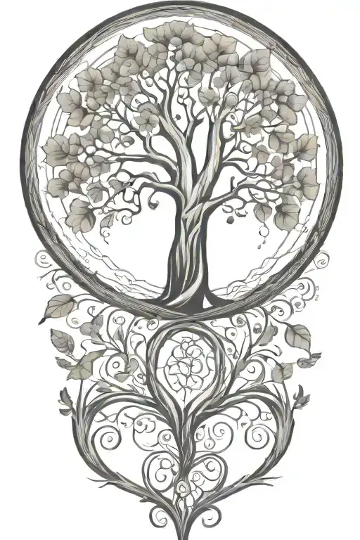 life tree with dna trunk tattoo design idea