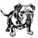 angry pitbull silouhette tattoo design idea