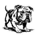 angry pitbull silouhette tattoo design idea