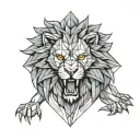 lion head angry wolf tattoo design idea