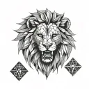 lion head angry wolf tattoo design idea
