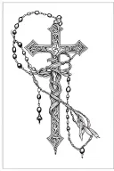 rosary wrapped tattoo design idea