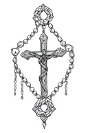 rosary wrapped tattoo design idea