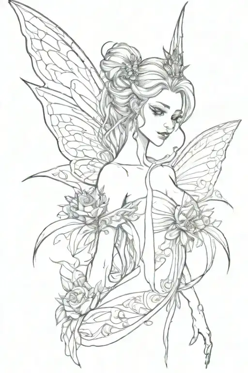 dark fairy tattoo design idea