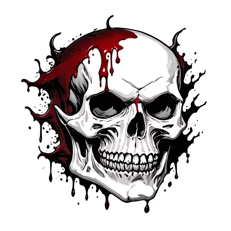 Vampire Skull Who has blood tattoo design idea