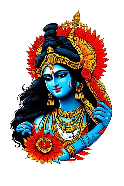 shiva and kali mata symbolic tattoo tattoo design idea