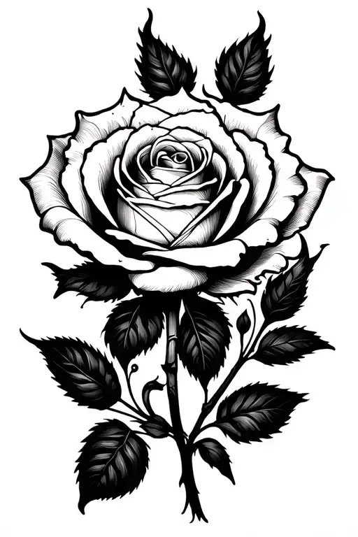 Burning Rose tattoo tattoo design idea