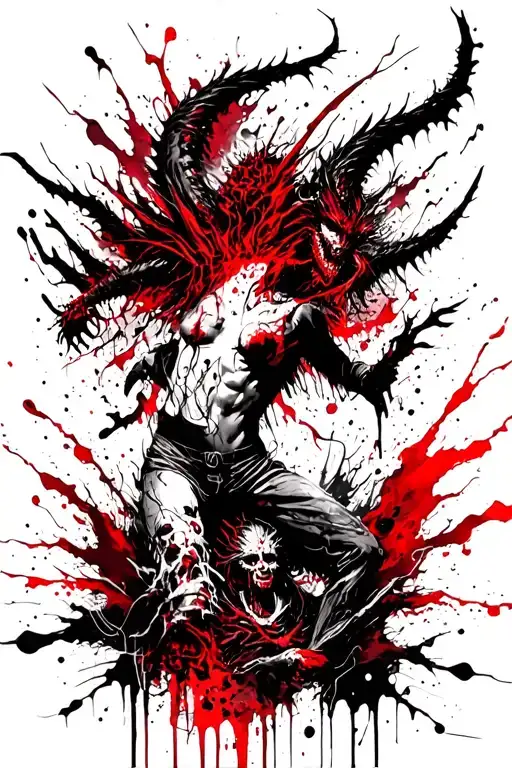 demons fleeing the underworld free your mind tattoo design idea