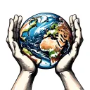 Hands Holding Earth tattoo design idea
