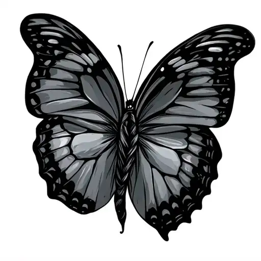 masculine butterfly made of money tattoo design idea