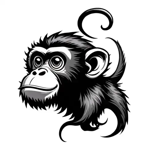 Chinese Monkey tattoo design idea