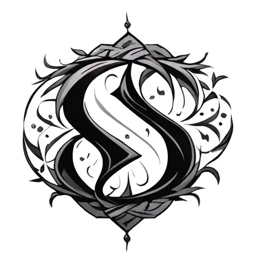 fine Arabic letter ‘س’ (S for Souhail), combined with the Arabic word ‘قدر’ (meaning destiny) or ‘قصة’ (meaning story) b tattoo design idea