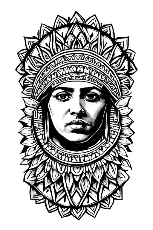 mexican aztec tattoo design idea