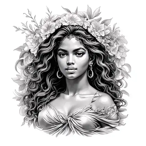 Beyonce as The Birth Of Venus tattoo design idea