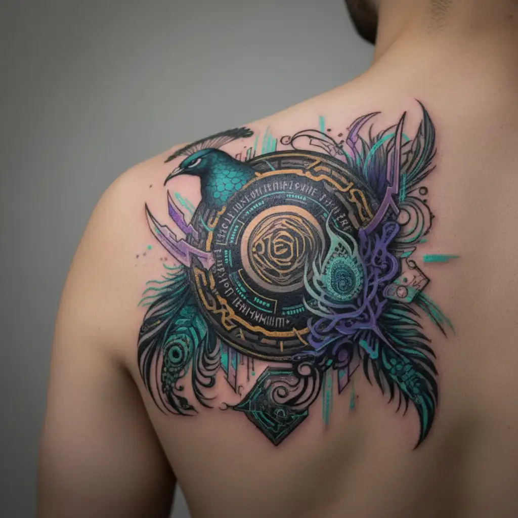 Peacock feather tattoo design idea