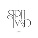 S P M D letters in a square tattoo design idea