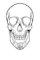 Without shadow effect it is to put on the between the pectorals a skull with an olroge on the skull below tattoo design idea