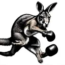 boxing kangaroo jumping tattoo design idea