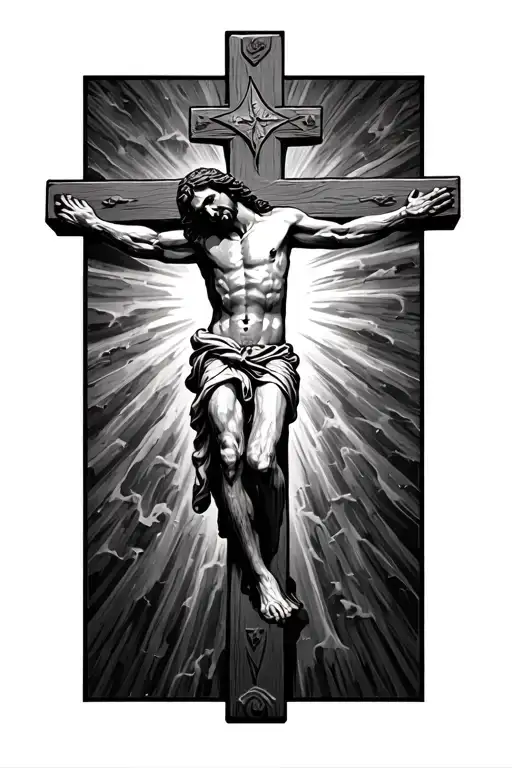 jesus on cross tattoo design idea