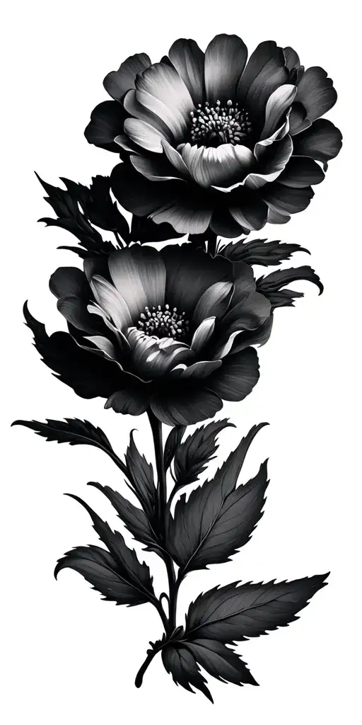 big five petal flower tattoo design idea