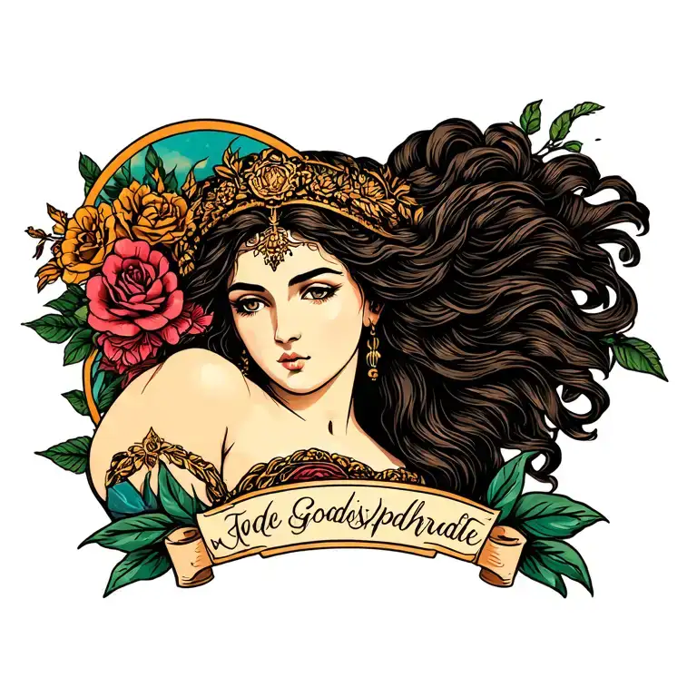 goddess Aphrodite tattoo design idea